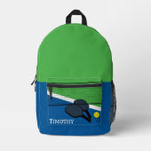 ピックルパーソナライズされたボール プリントバックパック (正面)