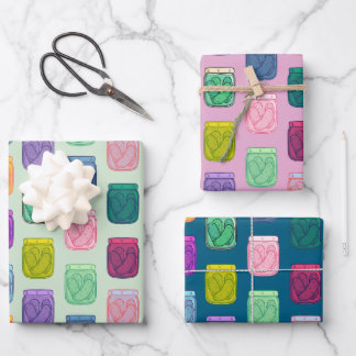 ピックルパーティーよくはしゃぐカラフルはっきりしたレインボー ラッピングペーパーシート