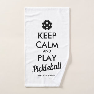 ピックルボールが好きな人へのプレゼントに 面白いハンドタオル Keep calm play pick ハンドタオル