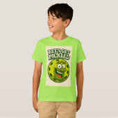 ピックルボールで楽しむ少年Tシャツ Tシャツ (正面フル)