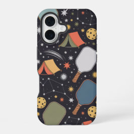 ピックルボールとキャンプの雰囲気が星座と共に楽しめるデザイン iPhone 16ケース