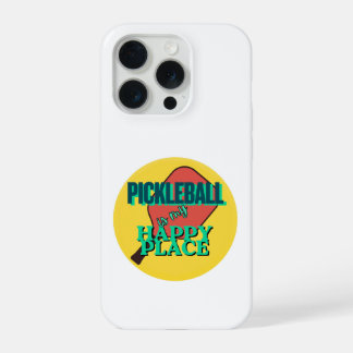ピックルボールのスマホケース - 私の幸せの場所（ハッピー・プレイス）ユーモアデザイン iPhone 15 PROケース