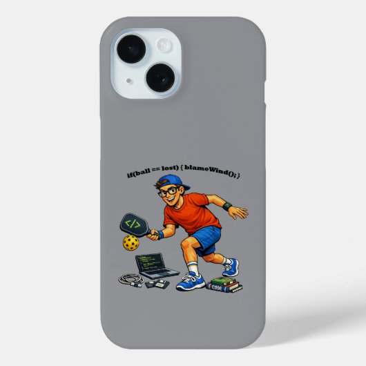 ピックルボールをするソフトウェア エンジニア Case-Mate iPhoneケース (裏面)