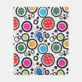 ピックルボールを含むパターン  フリースブランケット (正面)