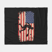 ピックルボールアメリカ国旗のヴィンテージ フリースブランケット (正面(横))