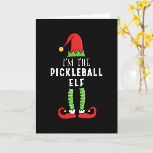 ピックルボールエルフクリスマス マッチングファミリーギフト カード (黄色い花)