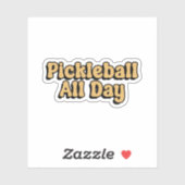 ピックルボールオールデイイエローレトロタイポグラフィ シール (シート)
