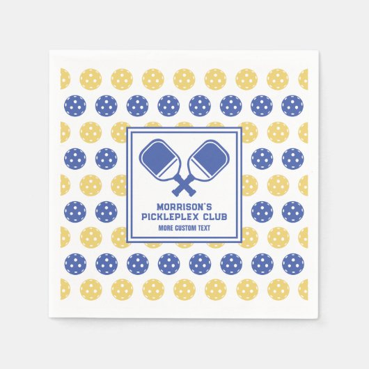 ピックルボールクラブバックヤードピックルコートカスタム文字 スタンダードカクテルナプキン (正面)