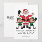 ピックルボールクリスマスサンタエルフ, あなただけの特別なテキスト シーズンカード (正面/裏面)