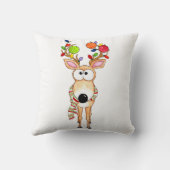 ピックルボールクリスマスツリーの鹿 クッション (裏面)