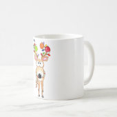 ピックルボールクリスマスツリーの鹿 コーヒーマグカップ (正面右)