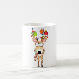 ピックルボールクリスマスツリーの鹿 コーヒーマグカップ