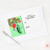 ピックルボールクリスマスホリデーギフトラベル 長方形シール (封筒)