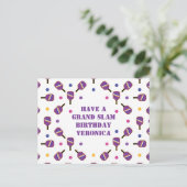 ピックルボールグランドスラム誕生日カスタマイズ可能ポスト ポストカード (スタンド正面)