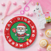 ピックルボールサンタカスタム文字 ペーパープレート (パーティー)