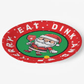 ピックルボールサンタカスタム文字 ペーパープレート (アングル)