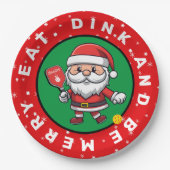 ピックルボールサンタカスタム文字 ペーパープレート (正面)