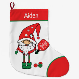 ピックルボールサンタスラージクリスマスストッキング ラージクリスマスストッキング