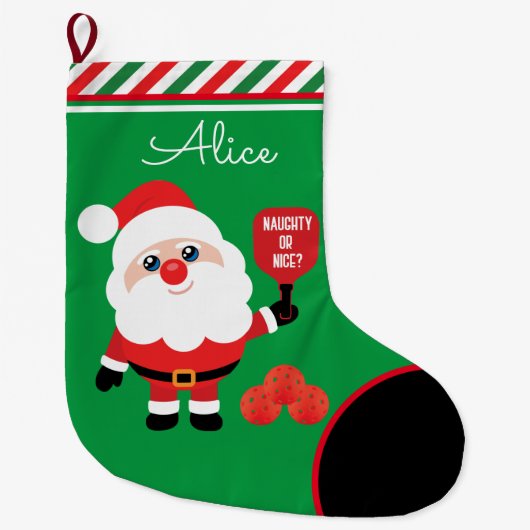 ピックルボール🎅サンタ ラージクリスマスストッキング (正面)
