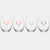 ピックルボールスポーツパンクスタマイズネームバチェロレッテファン ステムなしワイングラス (正面)