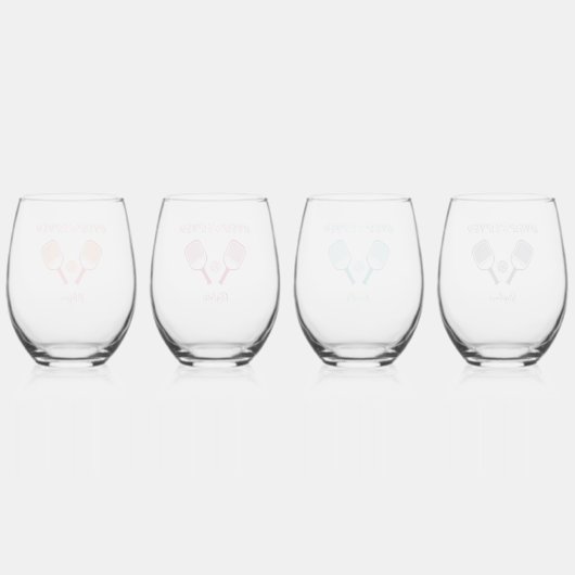 ピックルボールスポーツパンクスタマイズネームバチェロレッテファン ステムなしワイングラス (裏面)