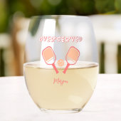 ピックルボールスポーツプリン名前をカスタムするピーチオレンジ ステムなしワイングラス