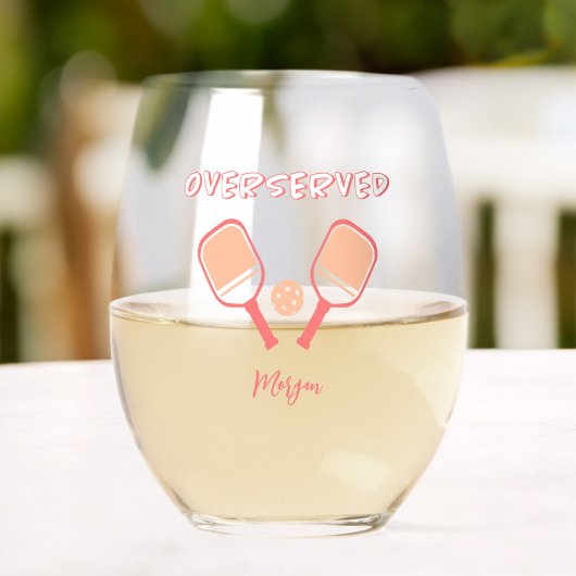 ピックルボールスポーツプリン名前をカスタムするピーチオレンジ ステムなしワイングラス