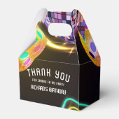 ピックルボールスポーツ ネオンテーマ ディスコボールパーティー フェイバーボックス (裏面サイド)