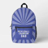 ピックルボールチャンピオンパパブルーバックパック プリントバックパック (正面)