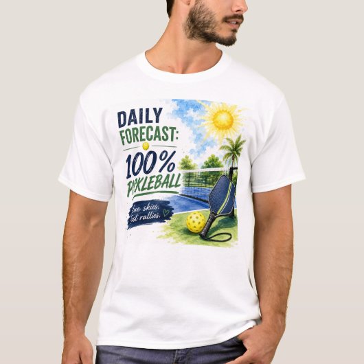 ピックルボールデイリーライフ予報 Tシャツ (正面)