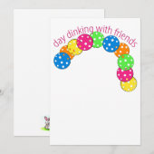 ピックルボールデー 友達と丁寧にプレー 招待状 (正面/裏面)