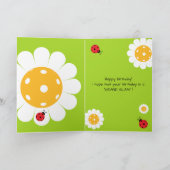 ピックルボールハッピーバースデー緑のカスタマイズ可能なカード カード (内部)
