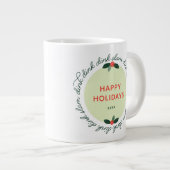 ピックルボールハッピーホリデーカスタムズリース ジャンボコーヒーマグカップ (正面右)