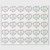 ピックルボールハートと名前をカスタムする ラッピングペーパー (フラット)