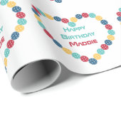 ピックルボールハートと名前をカスタムする ラッピングペーパー (ロールコーナー)