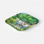 ピックルボールバンニーおもしろいハッピーイースター名 ペーパープレート (傾斜あり)