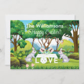 ピックルボールバンニーおもしろいハッピーイースター シーズンカード (正面)