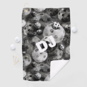 ピックルボールパターンのグレーイニシャル ゴルフタオル (インサイチュ)