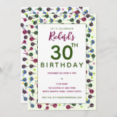 ピックルボールパターン スタイル カラフル ピックルボール バースデー 招待状 (正面/裏面)