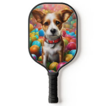 ピックルボールパドルカバー カートゥーン子犬デザイン