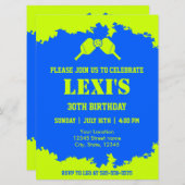 ピックルボールパドル誕生日パーティー 招待状 (正面/裏面)