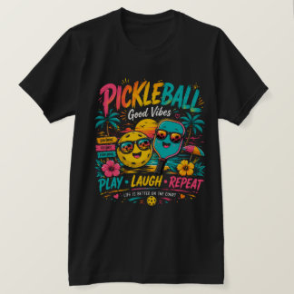 ピックルボールパラダイスサンセット - ネオンサマーヴァイブ | T Tシャツ