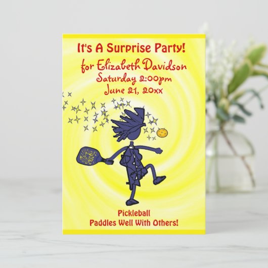 ピックルボールパーティーのご招待 招待状 (スタンド正面)