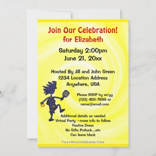 ピックルボールパーティーのご招待 招待状 (裏面)