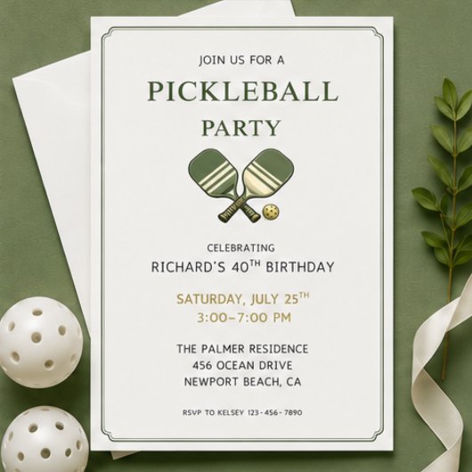 ピックルボールパーティーの招待状 ノートカード