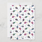 ピックルボールパーティースポーツ青緑ピンク招待状 招待状 (裏面)