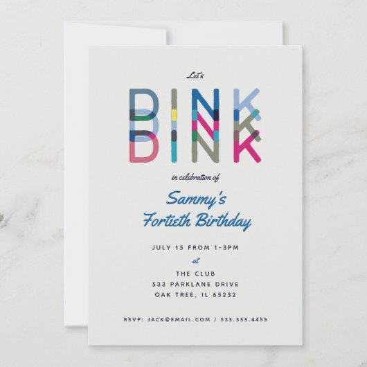 ピックルボールパーティースポーツ Let's Dink パーティー招待状 招待状 (正面)