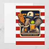 ピックルボールパーティートーナメント招待状 ゾウ 招待状 (正面/裏面)