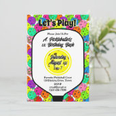 ピックルボールパーティー風船 コンフェッティ 黄色 フォト 招待状 (スタンド正面)