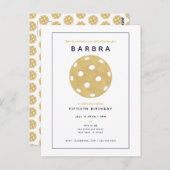 ピックルボールパーティー シック ゴールド ブラック パーティー招待状 ポストカード (正面/裏面)